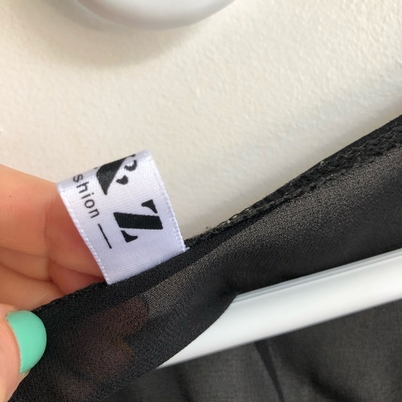 Black Sheer Long Sleeve Top - Picture 13 of 14